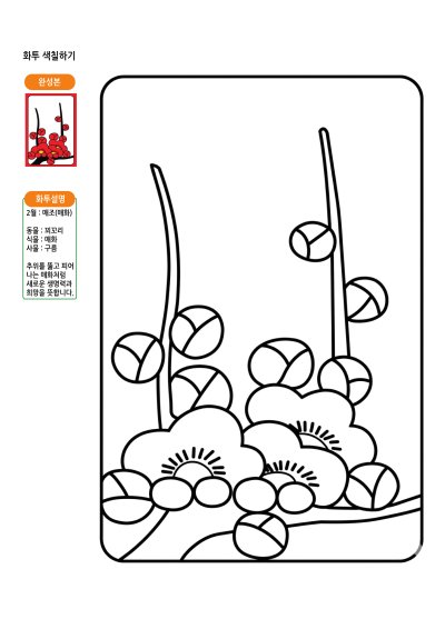 2월 화투 색칠하기 3