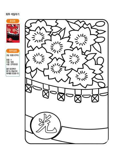 3월 화투 색칠하기 1